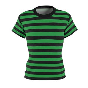 Retro Black & Green Striped Women&#39;s T-Shirt
