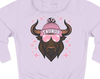 Sudadera con capucha del zodiaco Tauro: un jersey gráfico de moda