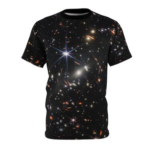 JWST First Deep Field T-Shirt: All Over Print Galaxy Outer Space Tee
