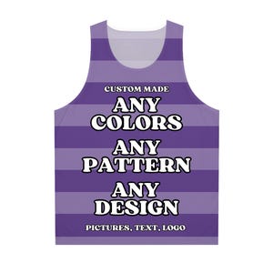Custom Tank Top Unisex Custom Design Sleeveless Shirt Custom Stripes Custom Colors Tank Top Custom Text Custom Face Tank Top Gift Idea