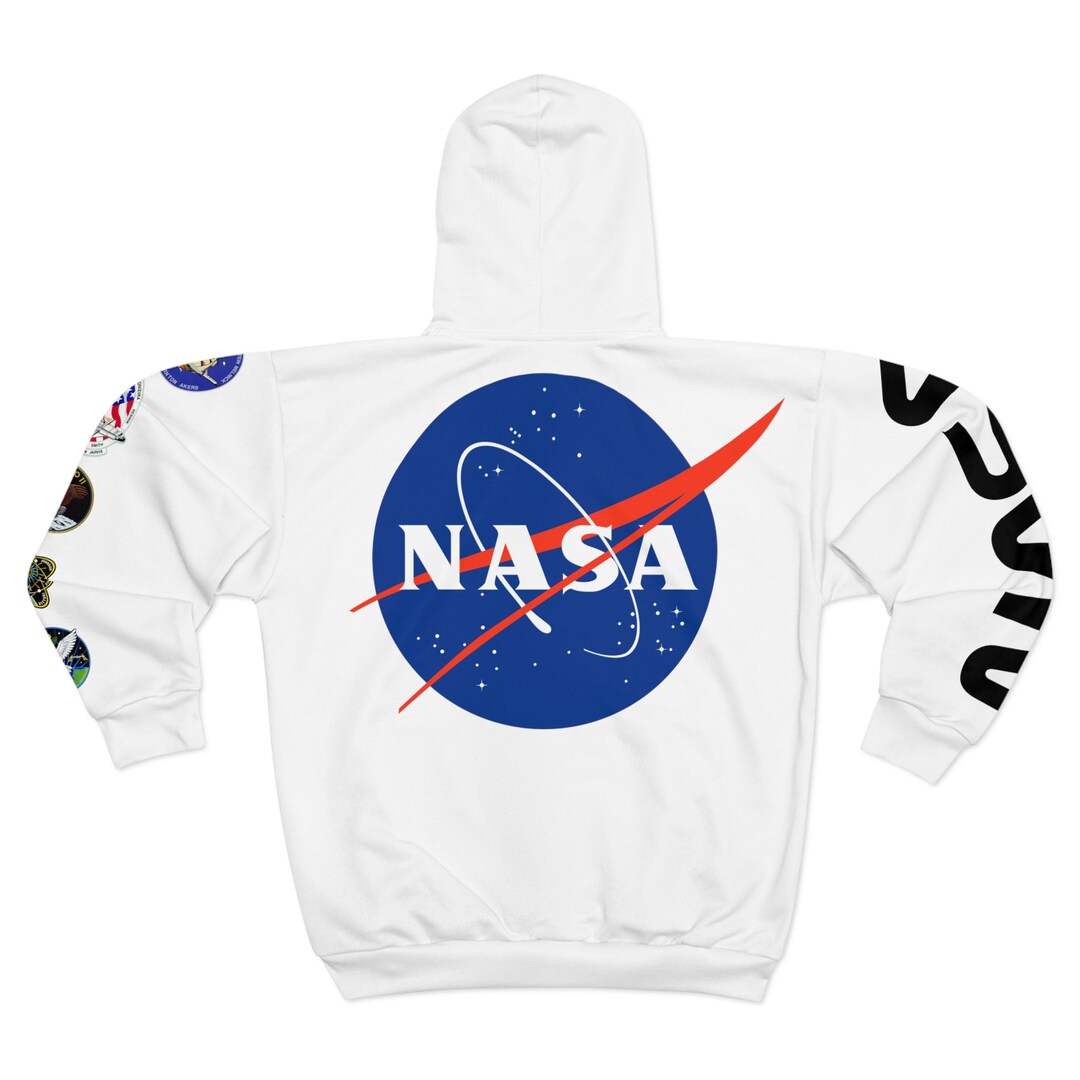 NASA Zip Hoodie Retro NASA Logo Hoodie Mission Patch Jacket Astronaut ...