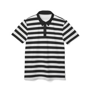 Black & White Striped Polo Shirt: Unisex Gothic Style
