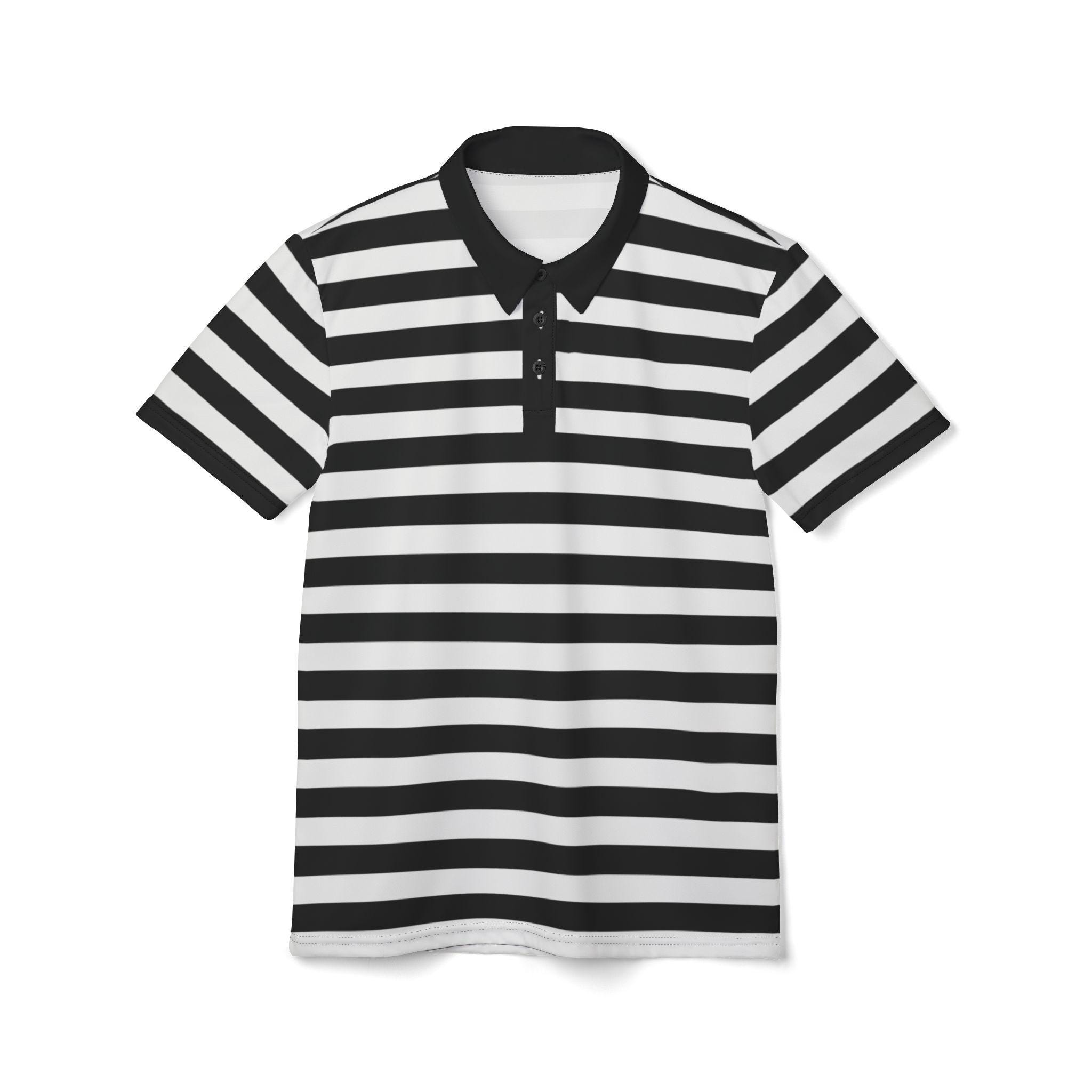 Black & White ストライプ ポロシャツ ブラック＆ホワイトストライプポロシャツ：ユニセックス半袖 - Etsy 日本