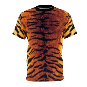 Tiger Fur T-Shirt Animal Print Tiger Stripe T-Shirt Men's Women's Tiger Shirt Short Sleeve T-Shirt Faux Fur Shirt Gift Idea