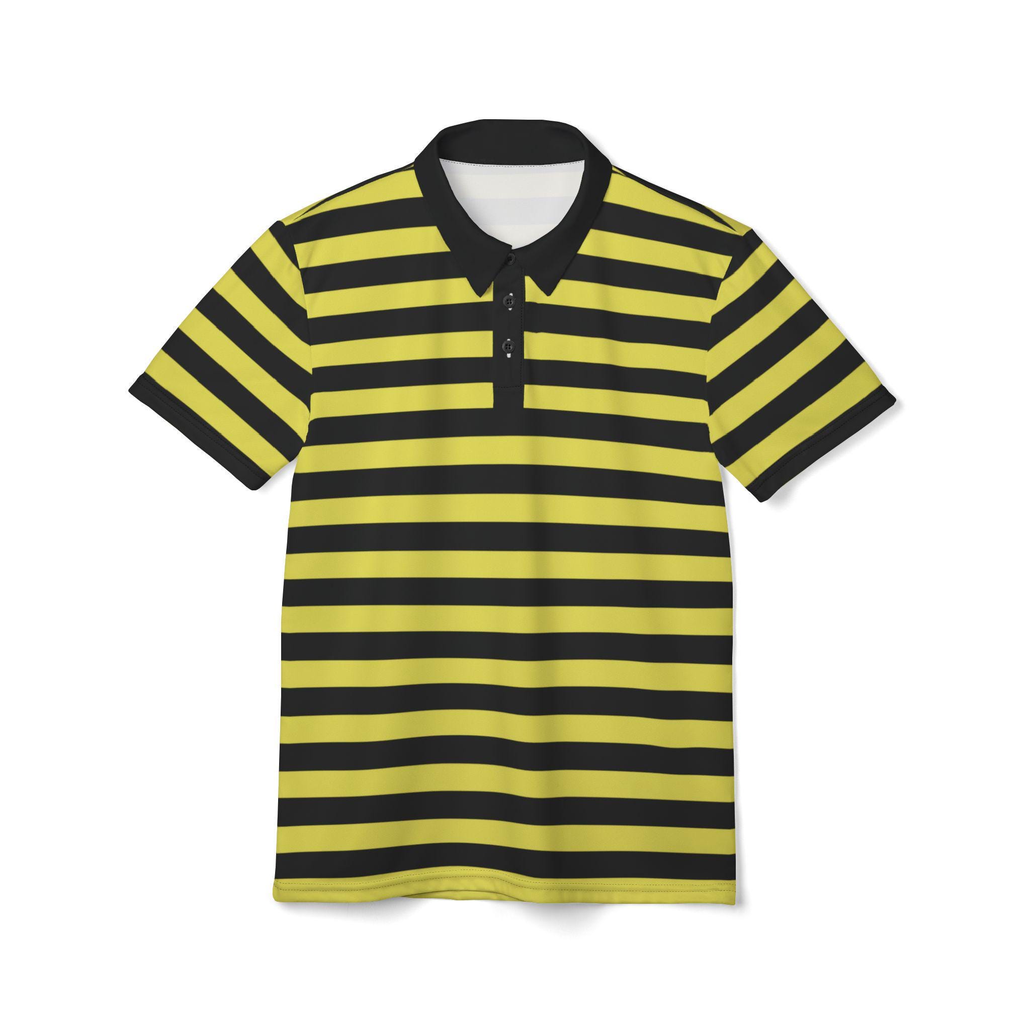 Yellow & Black Striped Polo Shirt: Unisex Short Sleeve - Etsy UK