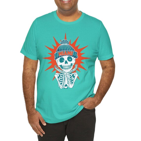 マイアミ フットボールファン Tシャツ トレンディ スケルトン
