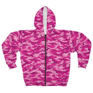Pink Camo Zip-up Hoodie: Women's Camouflage Jacket - Etsy