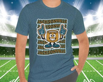 Camiseta de Jacksonville con estampado de mascota de fútbol retro, estilo vintage