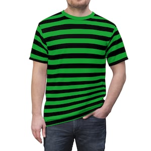 Camiseta de rayas verdes y negras: estilo punk rockero imagen 6