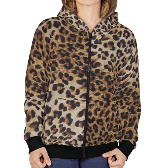 Leopard Zip Hoodie Fur Print Hoodie Cheetah Print Jacket Leopard Zip Hoodie Fur Print Hoodie Cheetah Print Jacket