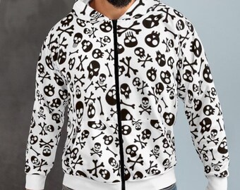 Bluza z kapturem Skull & Bones: kurtka polarowa na Halloween w stylu gotyckim