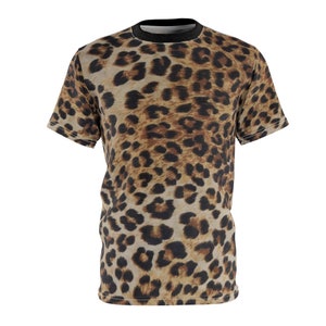 Leopard Print T-Shirt: Unisex Fur Print Short Sleeve Tee