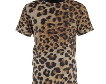 Camiseta con estampado de leopardo: camiseta unisex de manga corta con estampado de piel de guepardo