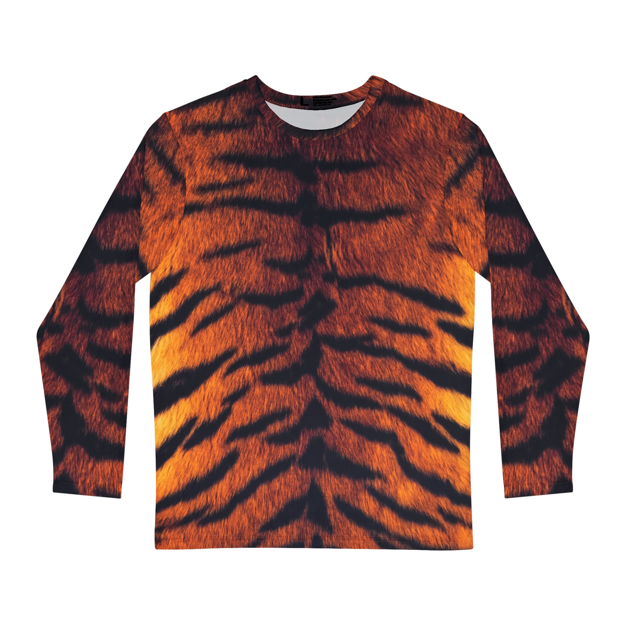 Tiger Fur Print Long Sleeve T-shirt: Men's Animal Loungewear - Etsy