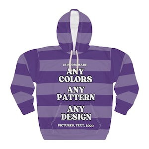 Custom Hoodie Custom AOP Pullover Hoodie Custom Colors Hoodie Custom Design Hoodie Custom Pattern Hoodie Team Colors Hoodie Custom Gift Idea
