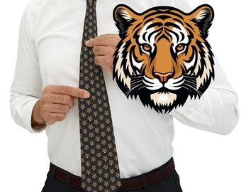Tiger Face Necktie: Bengal Fan Gift