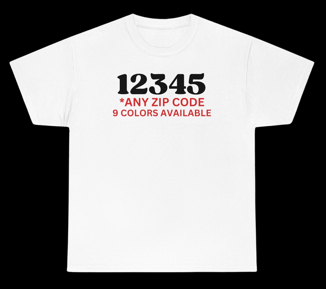 Custom T-shirt Custom Zip Code Numbers Tshirt Digits USA - Etsy