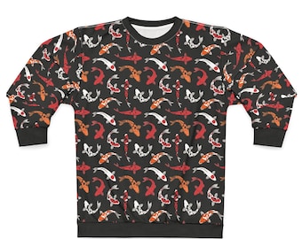 Sudadera con estampado de peces koi: estilo japonés Y2K