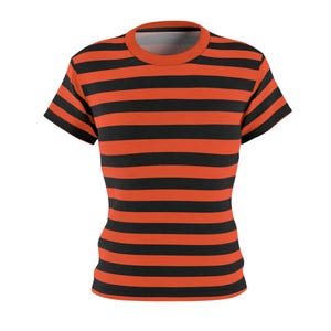 Women&#39;s Black & Orange Striped T-Shirt - Team Colors