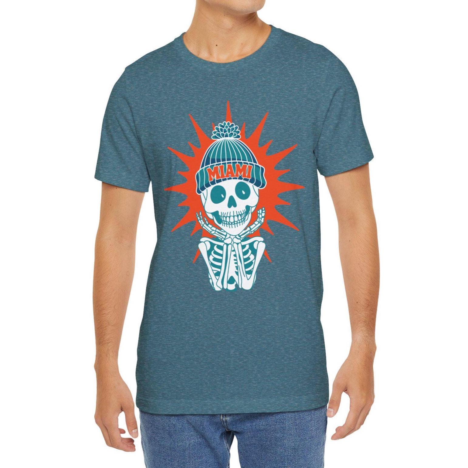 マイアミ フットボールファン Tシャツ トレンディ スケルトン