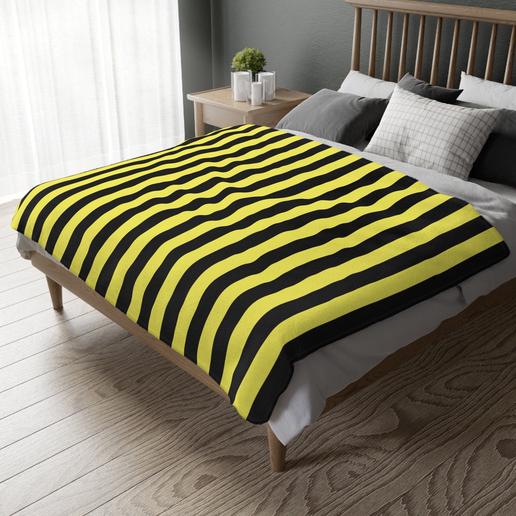 Black and yellow throw blanket sale