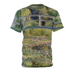 Claude Monet T-Shirt Water Lilies Bridge T-Shirt Famous Art T-Shirt Artist Gift Idea Monet Painting T-Shirt Gift Idea