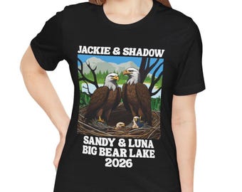 Camiseta Jackie & Shadow 2026 Águila Calva Big Bear Lake Sandy y Luna Aguilucho Bebé Camiseta Gráfica Idea de Regalo