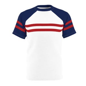 Supreme ストライプ Tシャツ ネイビー/レッド 赤と青のストライプ柄メンズTシャツ、ネイビーブルーの