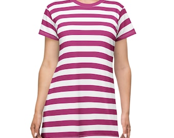 pink and blue striped dress Cable & Gauge Women's Invert Pleat Stripe Maxi Dress