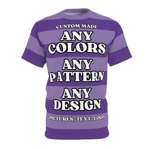 Custom T-Shirt AOP Custom Color Tshirt Custom Stripes Striped Custom Design Men&#39;s Custom Women&#39;s Short Sleeve T-Shirt Custom Gift Idea