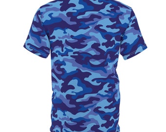 Blue Camo T shirt Short Sleeve Blue T shirt Men s Blue Camo Women s Blue Camo T shirt Blue Camo Clothing Denim Blue T shirt Etsy
