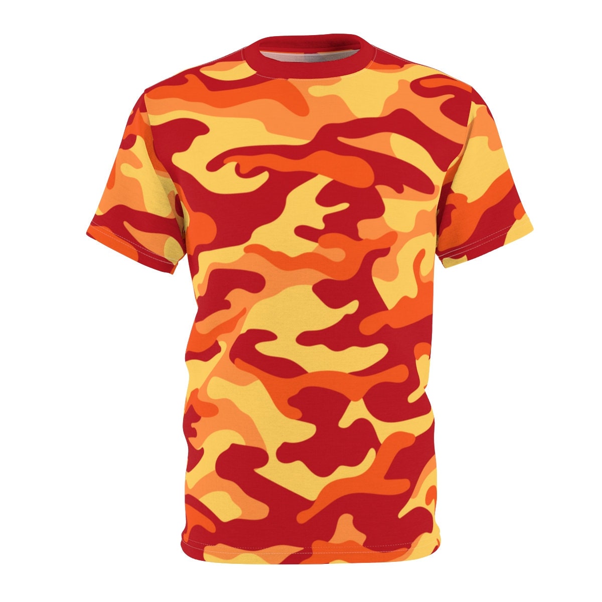 Colorful Camo T-shirt Red Orange Yellow Camo Men's Orange Camo T-shirt  Women's Short Sleeve Orange Camo T-shirt Gift Idea -  Israel