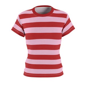 赤と白のストライプのTシャツ、赤のストライプのシャツ、赤と白の