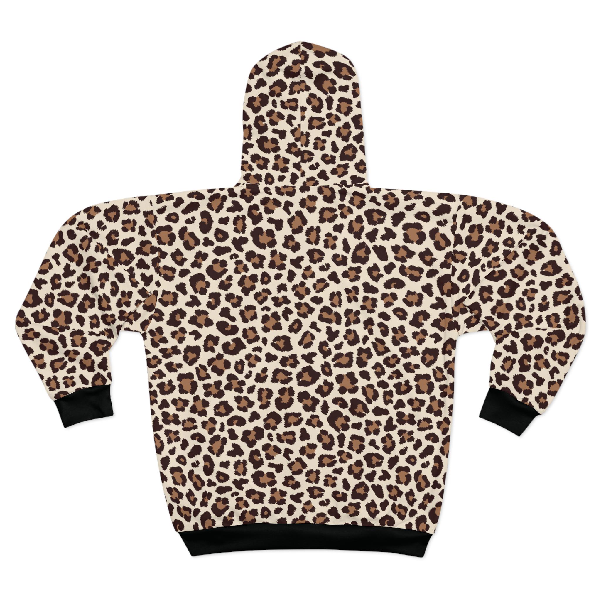 Leopard Print Zip Hoodie: Animal Print Polyester Jacket - Etsy