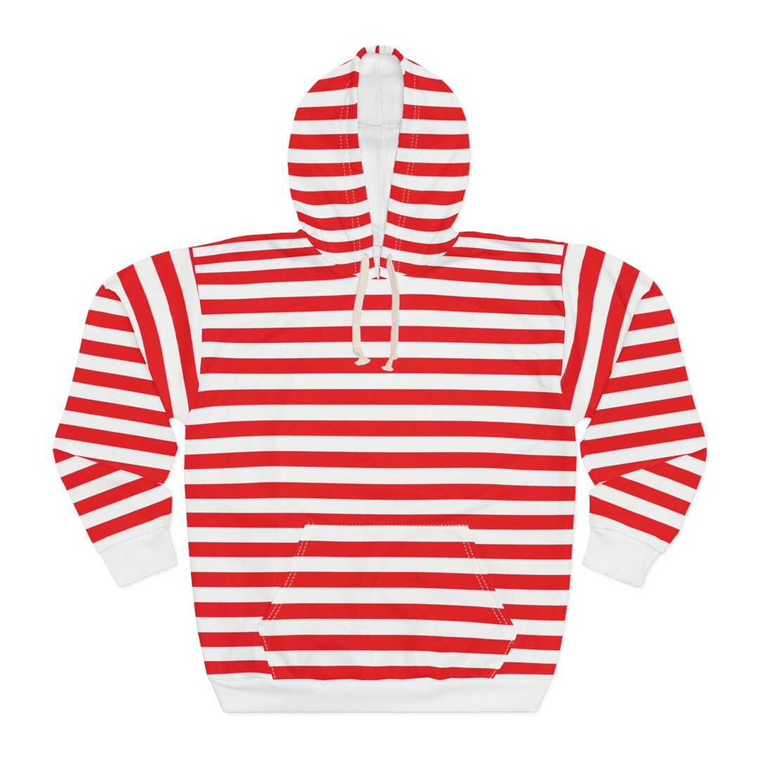 Red and white striped hoodie deals