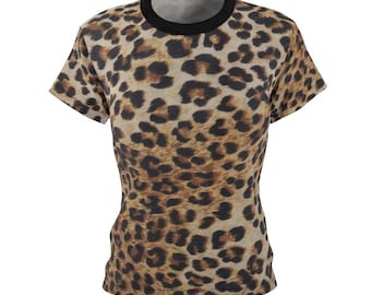 Leopardenmuster Damen T-Shirt: Cheetah Kurzarm Top