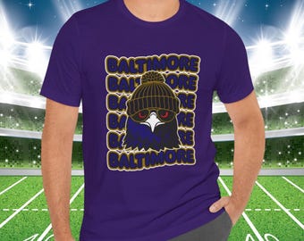 Camiseta de Baltimore, camiseta de mascota Raven, camiseta gráfica de fútbol
