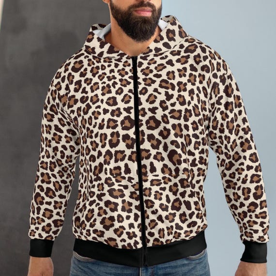 Leopard Zip Hoodie Animal Print Jacket Cheetah Zip Hoodie Long Sleeve Leopard Print Hoodie Gift Idea Etsy