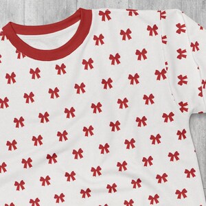 Coquette Christmas Sweatshirt: Red Bow Crewneck, Trendy Holiday Style