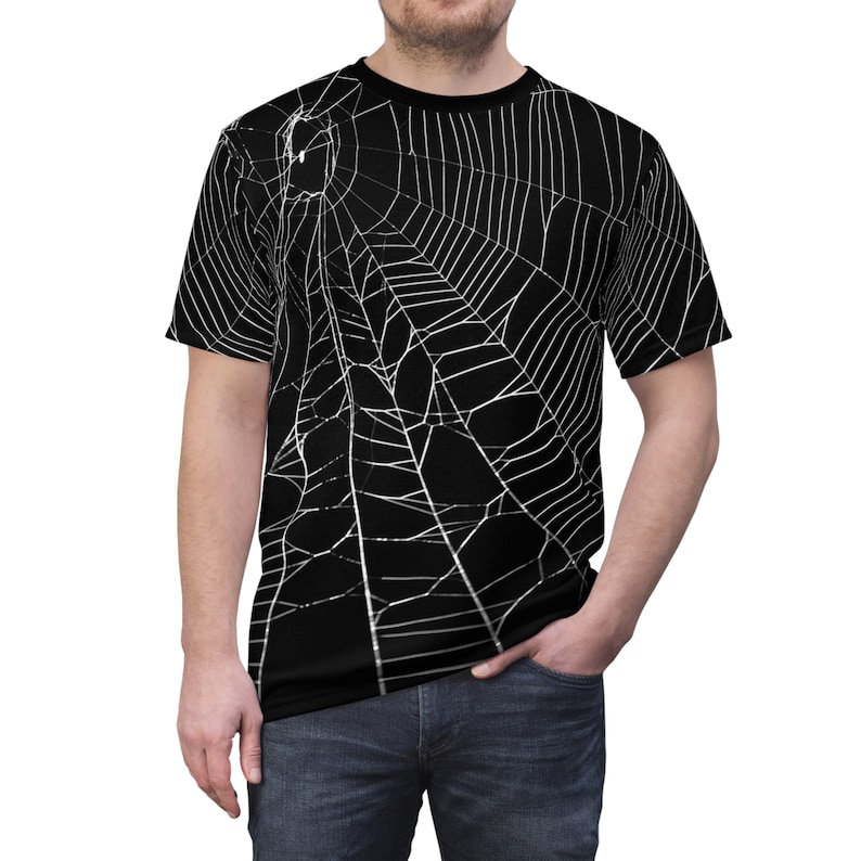 Camiseta gótica de telaraña: Camiseta de Halloween con estampado integral imagen 5