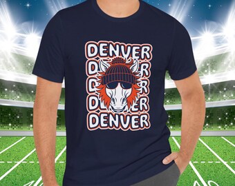 Camiseta de fútbol de Denver con la mascota Bronco