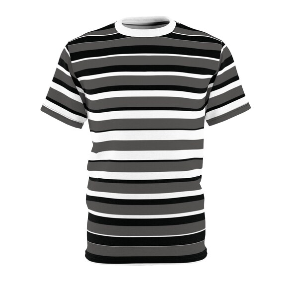 Gray Striped T-shirt Short Sleeve Striped Shirt Shirt