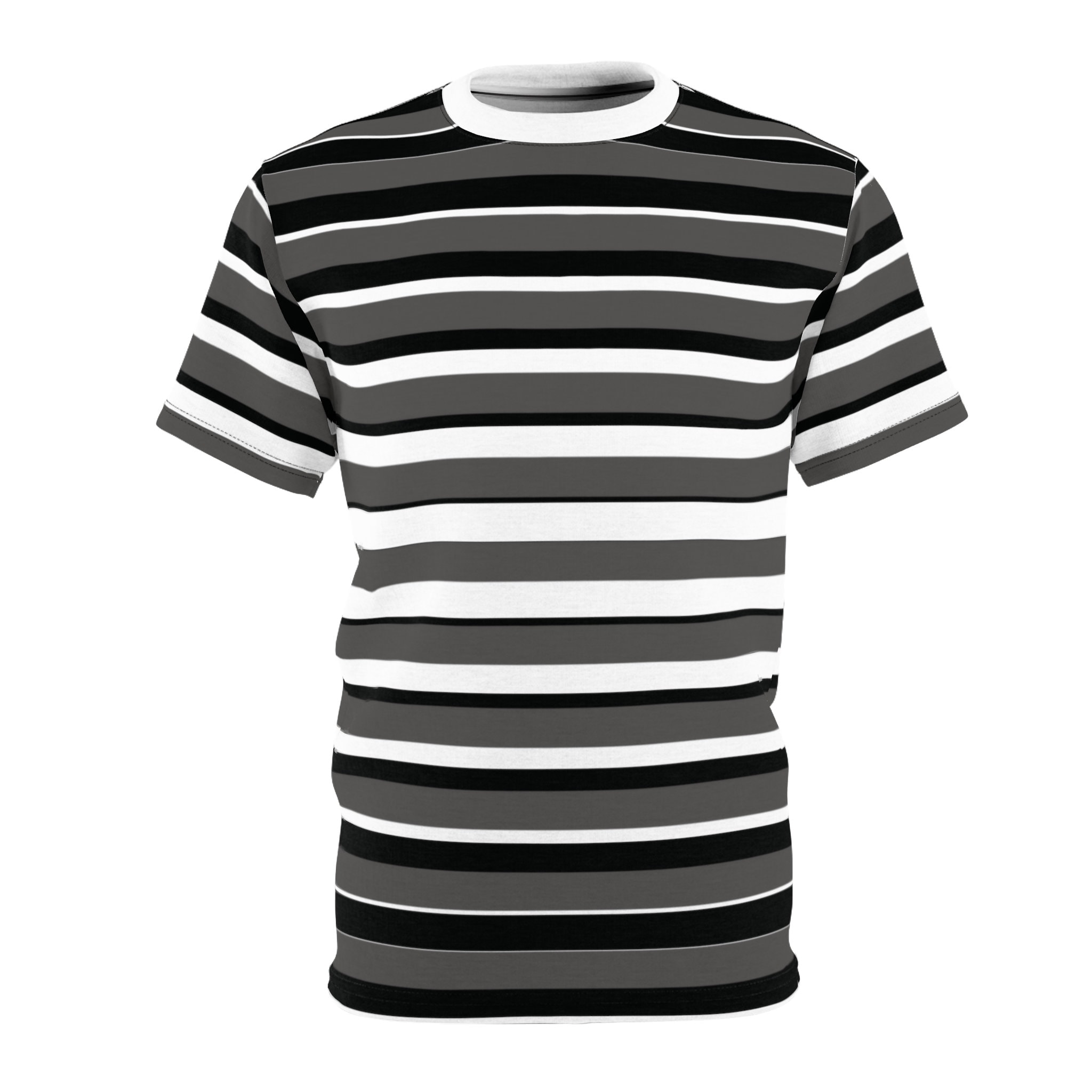 Striped T-shirt: Monochromatic Gray, Black & White - Etsy