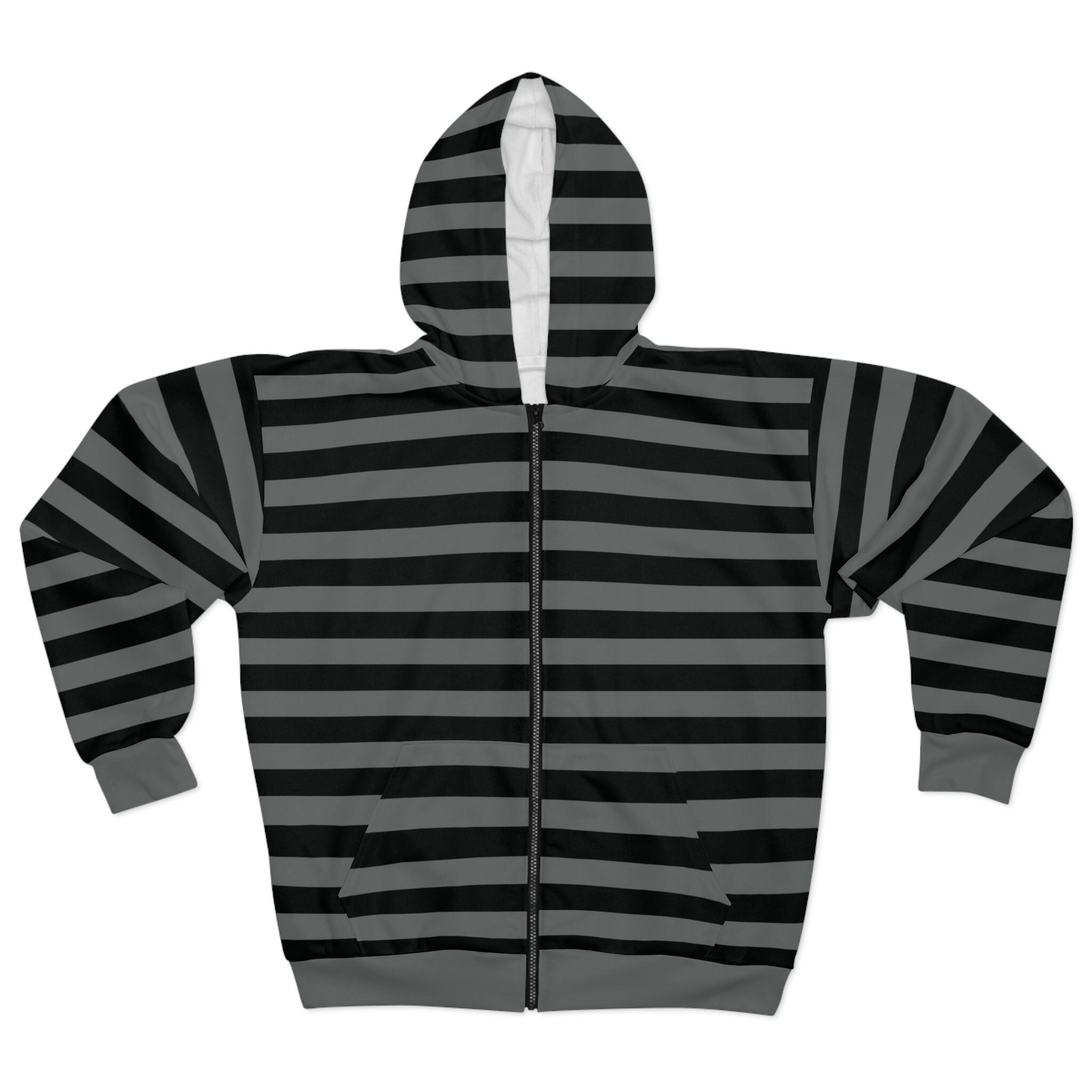 ◆IN SILENCE◆ Striped zip-up jacket GREY IM2E2JK14GY Grey Stripe Hooded Jacket | Cozyra – motelrocks-com-us