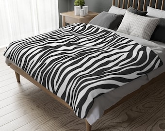 Zebra Print Minky Blanket: Striped Animal Throw Blanket
