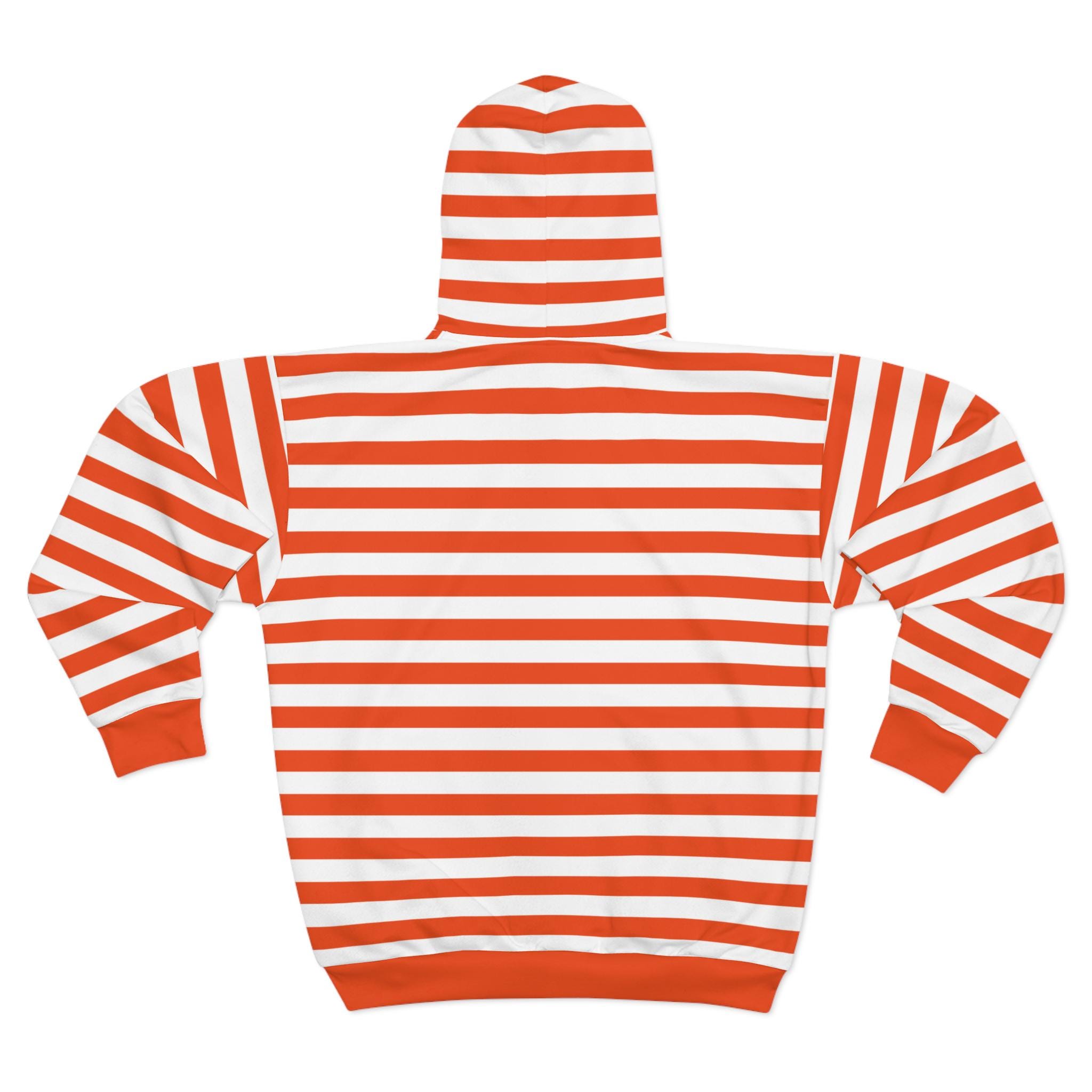 Orange & White Striped Zip Hoodie: Y2K Skater Jacket - Etsy