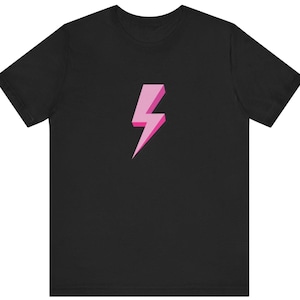 Pink Lightning Bolt T-Shirt Girl Power Shirt Women&#39;s Graphic Tee Women&#39;s Pink T-Shirt Minimalist T-Shirt Short Sleeve Cute Graphic T-Shirt