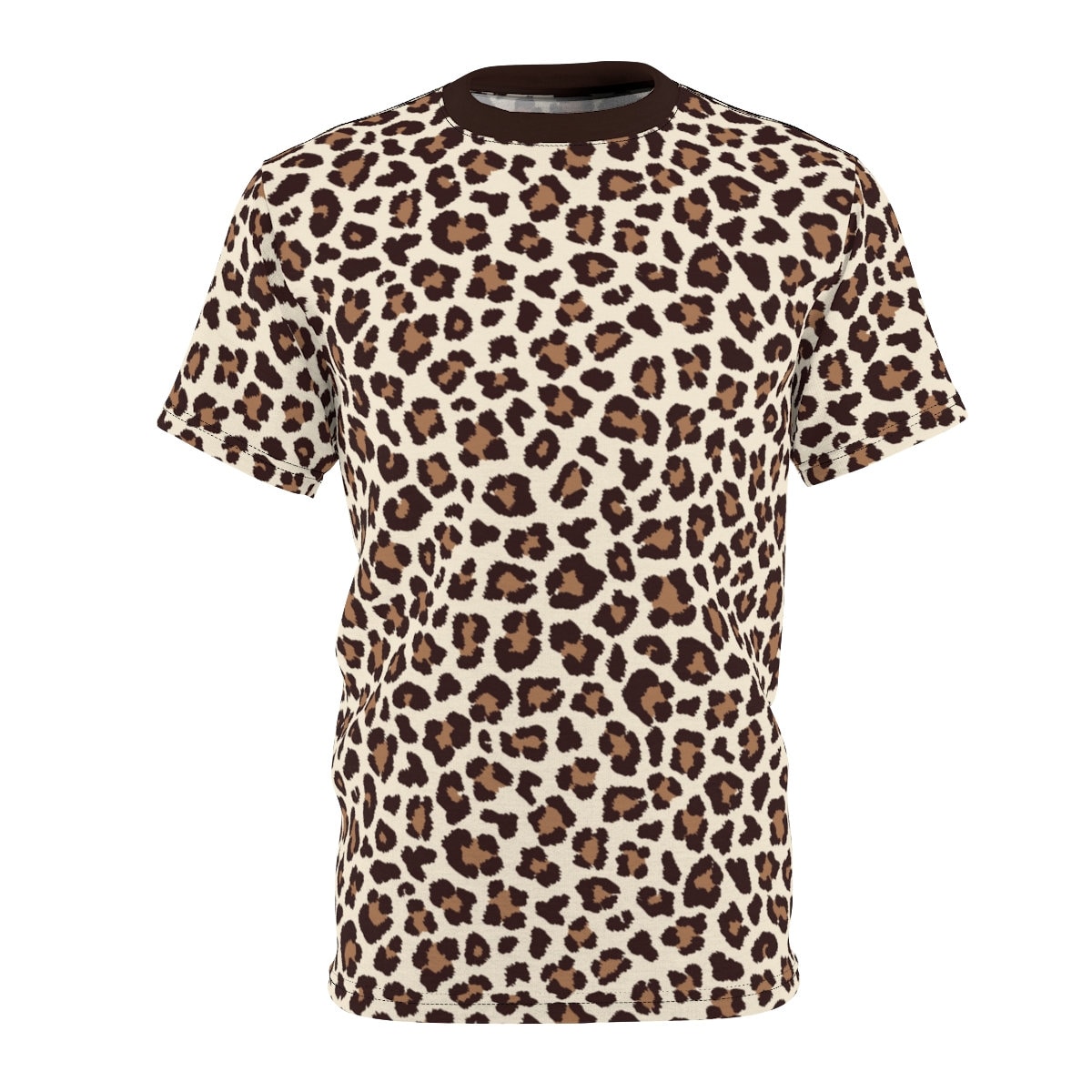 Leopard T-shirt Animal Print T-shirt Brown Beige Tan T-shirt Men's