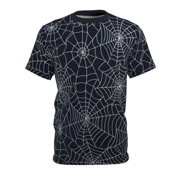 Spiderweb T-Shirt Halloween Spiderweb Gothic T-Shirt Emo Punk T-Shirt Rocker Men's Spiderweb Women's Short Sleeve Spiderweb T-Shirt