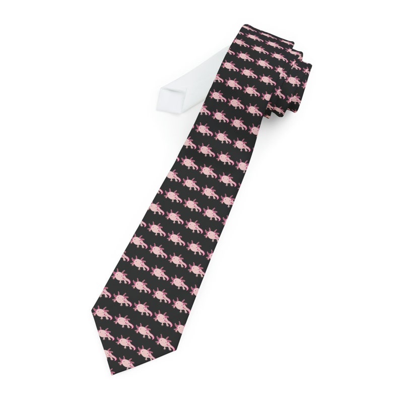 Axolotl Necktie Pink & Black Tie image 4